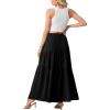image:imageGRECERELLE Womens Boho Maxi Skirt Elastic High Waist Tiered ALine Casual Summer Flowy Asymmetric Long Skirts with PocketsBlack
