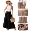 image:imageGRECERELLE Womens Boho Maxi Skirt Elastic High Waist Tiered ALine Casual Summer Flowy Asymmetric Long Skirts with PocketsBlack
