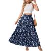 image:imageGRECERELLE Womens Boho Maxi Skirt Elastic High Waist Tiered ALine Casual Summer Flowy Asymmetric Long Skirts with PocketsBlue Small Flower