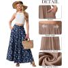 image:imageGRECERELLE Womens Boho Maxi Skirt Elastic High Waist Tiered ALine Casual Summer Flowy Asymmetric Long Skirts with PocketsBlue Small Flower