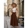 image:imageGRECERELLE Womens Boho Maxi Skirt Elastic High Waist Tiered ALine Casual Summer Flowy Asymmetric Long Skirts with PocketsBrown