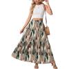 image:imageGRECERELLE Womens Boho Maxi Skirt Elastic High Waist Tiered ALine Casual Summer Flowy Asymmetric Long Skirts with PocketsCamou Green Pink