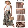 image:imageGRECERELLE Womens Boho Maxi Skirt Elastic High Waist Tiered ALine Casual Summer Flowy Asymmetric Long Skirts with PocketsCamou Green Pink