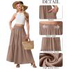 image:imageGRECERELLE Womens Boho Maxi Skirt Elastic High Waist Tiered ALine Casual Summer Flowy Asymmetric Long Skirts with PocketsCoffee Gray