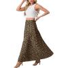 image:imageGRECERELLE Womens Boho Maxi Skirt Elastic High Waist Tiered ALine Casual Summer Flowy Asymmetric Long Skirts with PocketsLd Khaki