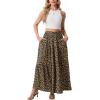 image:imageGRECERELLE Womens Boho Maxi Skirt Elastic High Waist Tiered ALine Casual Summer Flowy Asymmetric Long Skirts with PocketsLd Khaki