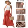 image:imageGRECERELLE Womens Boho Maxi Skirt Elastic High Waist Tiered ALine Casual Summer Flowy Asymmetric Long Skirts with PocketsLiving Coral