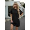 image:imageGRECERELLE Womens Casual TShirt Dress with Pockets Short Sleeve Shift Dresses WrinkleResistant Above Knee LengthAblack