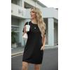 image:imageGRECERELLE Womens Casual TShirt Dress with Pockets Short Sleeve Shift Dresses WrinkleResistant Above Knee LengthAblack