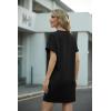 image:imageGRECERELLE Womens Casual TShirt Dress with Pockets Short Sleeve Shift Dresses WrinkleResistant Above Knee LengthAblack
