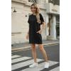 image:imageGRECERELLE Womens Casual TShirt Dress with Pockets Short Sleeve Shift Dresses WrinkleResistant Above Knee LengthAblack