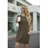 image:imageGRECERELLE Womens Casual TShirt Dress with Pockets Short Sleeve Shift Dresses WrinkleResistant Above Knee LengthArmy Green