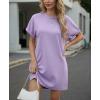 image:imageGRECERELLE Womens Casual TShirt Dress with Pockets Short Sleeve Shift Dresses WrinkleResistant Above Knee LengthAura Indigo