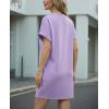 image:imageGRECERELLE Womens Casual TShirt Dress with Pockets Short Sleeve Shift Dresses WrinkleResistant Above Knee LengthAura Indigo