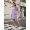image:imageGRECERELLE Womens Casual TShirt Dress with Pockets Short Sleeve Shift Dresses WrinkleResistant Above Knee LengthAura Indigo