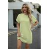 image:imageGRECERELLE Womens Casual TShirt Dress with Pockets Short Sleeve Shift Dresses WrinkleResistant Above Knee LengthAvocado Green