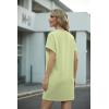 image:imageGRECERELLE Womens Casual TShirt Dress with Pockets Short Sleeve Shift Dresses WrinkleResistant Above Knee LengthAvocado Green