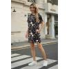 image:imageGRECERELLE Womens Casual TShirt Dress with Pockets Short Sleeve Shift Dresses WrinkleResistant Above Knee LengthBlack Ink Lotus
