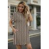image:imageGRECERELLE Womens Casual TShirt Dress with Pockets Short Sleeve Shift Dresses WrinkleResistant Above Knee LengthBlack Khaki Heart