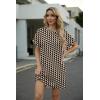image:imageGRECERELLE Womens Casual TShirt Dress with Pockets Short Sleeve Shift Dresses WrinkleResistant Above Knee LengthBlack Khaki Heart