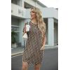 image:imageGRECERELLE Womens Casual TShirt Dress with Pockets Short Sleeve Shift Dresses WrinkleResistant Above Knee LengthBlack Khaki Heart