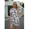 image:imageGRECERELLE Womens Casual TShirt Dress with Pockets Short Sleeve Shift Dresses WrinkleResistant Above Knee LengthBlue Pink Paisley