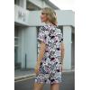 image:imageGRECERELLE Womens Casual TShirt Dress with Pockets Short Sleeve Shift Dresses WrinkleResistant Above Knee LengthBlue Pink Paisley