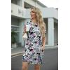 image:imageGRECERELLE Womens Casual TShirt Dress with Pockets Short Sleeve Shift Dresses WrinkleResistant Above Knee LengthBlue Pink Paisley