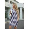 image:imageGRECERELLE Womens Casual TShirt Dress with Pockets Short Sleeve Shift Dresses WrinkleResistant Above Knee LengthBlue White Wave