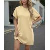 image:imageGRECERELLE Womens Casual TShirt Dress with Pockets Short Sleeve Shift Dresses WrinkleResistant Above Knee LengthButter Yellow