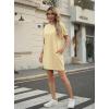 image:imageGRECERELLE Womens Casual TShirt Dress with Pockets Short Sleeve Shift Dresses WrinkleResistant Above Knee LengthButter Yellow
