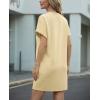 image:imageGRECERELLE Womens Casual TShirt Dress with Pockets Short Sleeve Shift Dresses WrinkleResistant Above Knee LengthButter Yellow