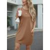 image:imageGRECERELLE Womens Casual TShirt Dress with Pockets Short Sleeve Shift Dresses WrinkleResistant Above Knee LengthCamel
