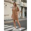 image:imageGRECERELLE Womens Casual TShirt Dress with Pockets Short Sleeve Shift Dresses WrinkleResistant Above Knee LengthCamel