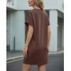 image:imageGRECERELLE Womens Casual TShirt Dress with Pockets Short Sleeve Shift Dresses WrinkleResistant Above Knee LengthDark Coffee