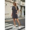 image:imageGRECERELLE Womens Casual TShirt Dress with Pockets Short Sleeve Shift Dresses WrinkleResistant Above Knee LengthDark Gray