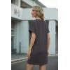 image:imageGRECERELLE Womens Casual TShirt Dress with Pockets Short Sleeve Shift Dresses WrinkleResistant Above Knee LengthDark Gray
