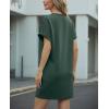 image:imageGRECERELLE Womens Casual TShirt Dress with Pockets Short Sleeve Shift Dresses WrinkleResistant Above Knee LengthDark Green