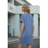 image:imageGRECERELLE Womens Casual TShirt Dress with Pockets Short Sleeve Shift Dresses WrinkleResistant Above Knee LengthDenim Blue