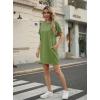 image:imageGRECERELLE Womens Casual TShirt Dress with Pockets Short Sleeve Shift Dresses WrinkleResistant Above Knee LengthDill Green