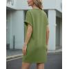 image:imageGRECERELLE Womens Casual TShirt Dress with Pockets Short Sleeve Shift Dresses WrinkleResistant Above Knee LengthDill Green