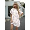 image:imageGRECERELLE Womens Casual TShirt Dress with Pockets Short Sleeve Shift Dresses WrinkleResistant Above Knee LengthDreamy Garden