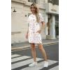 image:imageGRECERELLE Womens Casual TShirt Dress with Pockets Short Sleeve Shift Dresses WrinkleResistant Above Knee LengthDreamy Garden