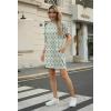 image:imageGRECERELLE Womens Casual TShirt Dress with Pockets Short Sleeve Shift Dresses WrinkleResistant Above Knee LengthGreen Arrowhead