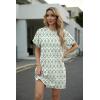image:imageGRECERELLE Womens Casual TShirt Dress with Pockets Short Sleeve Shift Dresses WrinkleResistant Above Knee LengthGreen Arrowhead