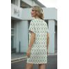image:imageGRECERELLE Womens Casual TShirt Dress with Pockets Short Sleeve Shift Dresses WrinkleResistant Above Knee LengthGreen Arrowhead