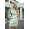 image:imageGRECERELLE Womens Casual TShirt Dress with Pockets Short Sleeve Shift Dresses WrinkleResistant Above Knee LengthGreen Arrowhead