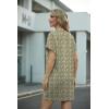 image:imageGRECERELLE Womens Casual TShirt Dress with Pockets Short Sleeve Shift Dresses WrinkleResistant Above Knee LengthGreen White Maze