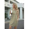 image:imageGRECERELLE Womens Casual TShirt Dress with Pockets Short Sleeve Shift Dresses WrinkleResistant Above Knee LengthGreen White Maze