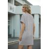 image:imageGRECERELLE Womens Casual TShirt Dress with Pockets Short Sleeve Shift Dresses WrinkleResistant Above Knee LengthHeather Grey